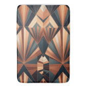Tapis De Bain Neo Art Deco Teal Copper Geometric Sunburst (devant Vertical)