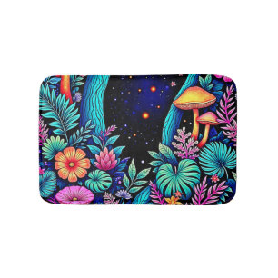 Tapis De Bain Neon Imaginaire Forêt Design de nuit