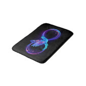 Tapis De Bain Neon Infinity Symbol with Glowing Hummingbird (Angle)