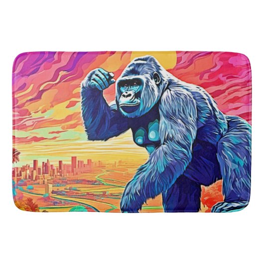 Tapis De Bain Neon Jungle Gorilla Imaginaire urbain (Devant)