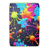 Tapis De Bain Neon Paint Splatter Art Abstrait (devant Vertical)