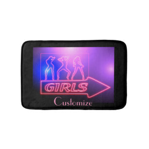 Tapis De Bain Neon Pink Girls Sign Thunder_cove