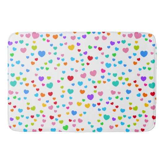 Tapis De Bain Neon Rainbow Pink Hearts Art Motif (Devant)