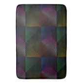 Tapis De Bain Neon Rainbow Prismes Carrés sur noir (devant Vertical)