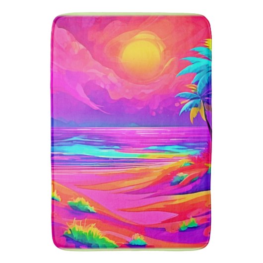 Tapis De Bain Neon Sun & Beach Bliss (devant Vertical)