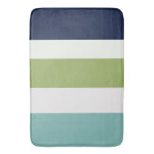 Tapis De Bain Neptune, Coquillages, Green et Navy Stripes T (devant Vertical)