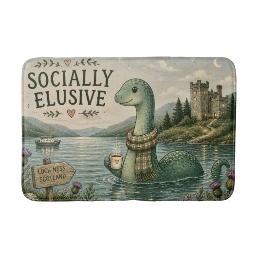 Tapis De Bain Nessie Cryptide Confortable Élusive Socialement Lo (Devant)