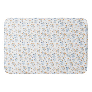 Tapis De Bain Nettoyer le Motif Fleur sauvage blanc simple