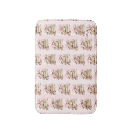 Tapis De Bain New Chapter Pink Bow Stripes (Devant (Vertical))