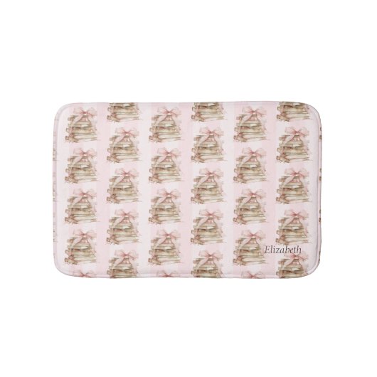 Tapis De Bain New Chapter Pink Bow Stripes (Devant)