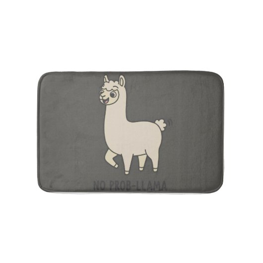 Tapis De Bain "No Prob-Llama" Cute Llama Doodle - Chill Vibe (Devant)