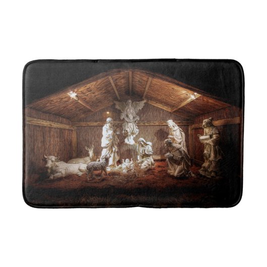 Tapis De Bain Noël Avent Jésus Nativité Manger Scène (Devant)