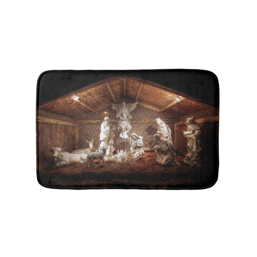 Tapis De Bain Noël Avent Jésus Nativité Manger Scène (Devant)