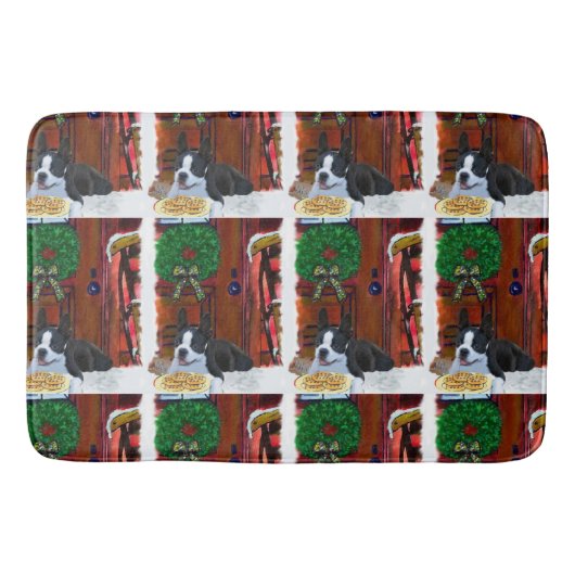 Tapis De Bain Noël Boston Terrier (Devant)