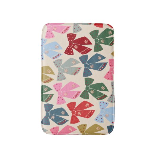 Tapis De Bain Noël Bows Coquette (Devant (Vertical))