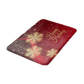 Tapis De Bain Noël cadeau Red Golden Snowflakes Holiday (Angle)