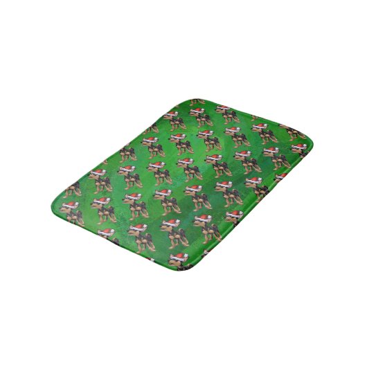 Tapis De Bain Noël Chihuahua sur vert (Angle)