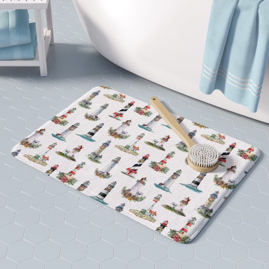 Tapis De Bain Noël côtier phare nautique