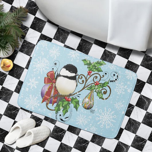 Tapis De Bain Noël de poulet d'hiver