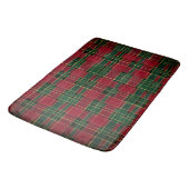 Tapis De Bain Noël d'hiver Rouge & Vert Tartan & Or (Angle)