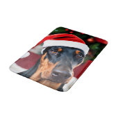 Tapis De Bain Noël Doberman (Angle)