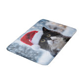 Tapis De Bain Noël du chat noir et blanc (Angle)
