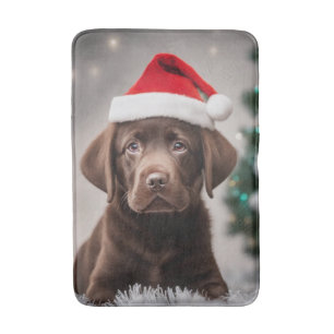 Tapis De Bain Noël du Labrador au chocolat