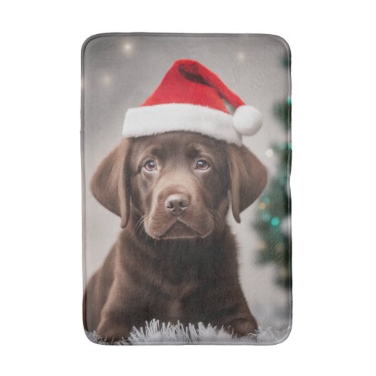 Tapis De Bain Noël du Labrador au chocolat (Devant (Vertical))