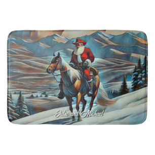Tapis De Bain Noël du Père Noël équitation