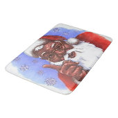 Tapis De Bain Noël du Père Noël noir afro-américain (Angle)