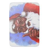 Tapis De Bain Noël du Père Noël noir afro-américain (devant Vertical)
