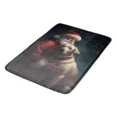 Tapis De Bain Noël festif du Père Noël au Labrador (Angle)