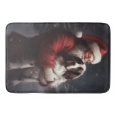 Tapis De Bain Noël festif Springer Spaniel Santa Claus (Devant)