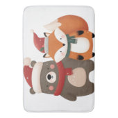 Tapis De Bain Noël/hiver Mignonne Ours et renard (devant Vertical)