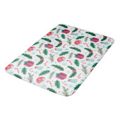 Tapis De Bain Noël Hollies, chapeaux et Sucres de canne (Angle)