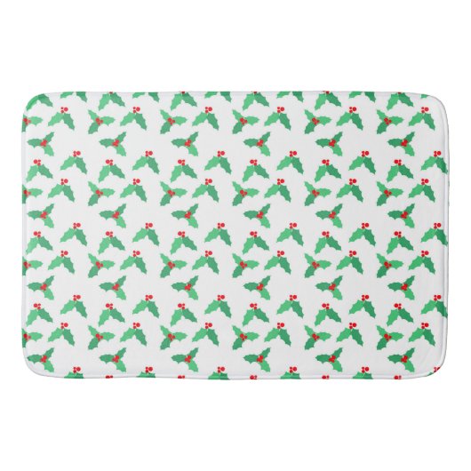 Tapis De Bain Noël Holly Feuille grand bain Mat (Devant)