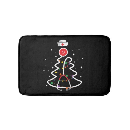 Tapis De Bain Noël Joyeux Noël Nourriture Arbre mignonne cadeau  (Devant)