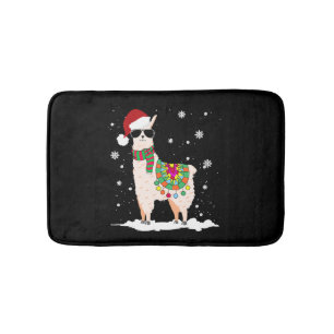 Tapis De Bain Noël Llama - Noël Alpaca