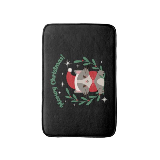 Tapis De Bain Noël Meowy (Devant (Vertical))