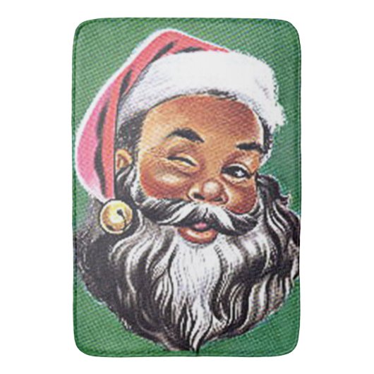 Tapis De Bain Noël noir du Père Noël afro-américain (devant Vertical)