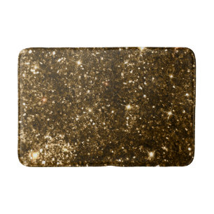 Tapis De Bain Noël Noir et Or Faux Paillettes Christmas