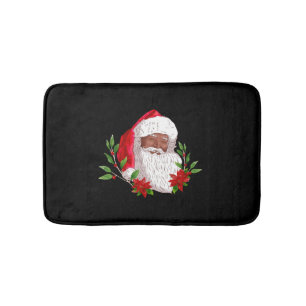 Tapis De Bain Noël Père Noël et Poinsettias
