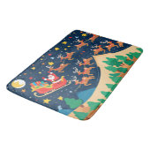 Tapis De Bain Noël Père Noël Reindeer Arrive En Ville (Angle)