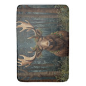 Tapis De Bain Noël rustique élan cerf boho forêt boisée (devant Vertical)