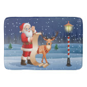 Tapis De Bain Noël Santa Claus Reindeer mignon hiver (Devant)