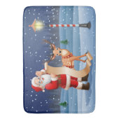 Tapis De Bain Noël Santa Claus Reindeer mignon hiver (devant Vertical)