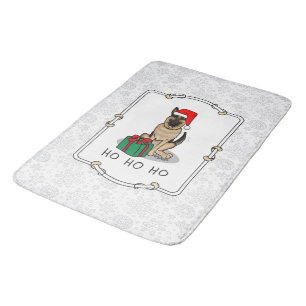 Tapis De Bain Noël Santa Hat Allemand Berger Chien mignonne