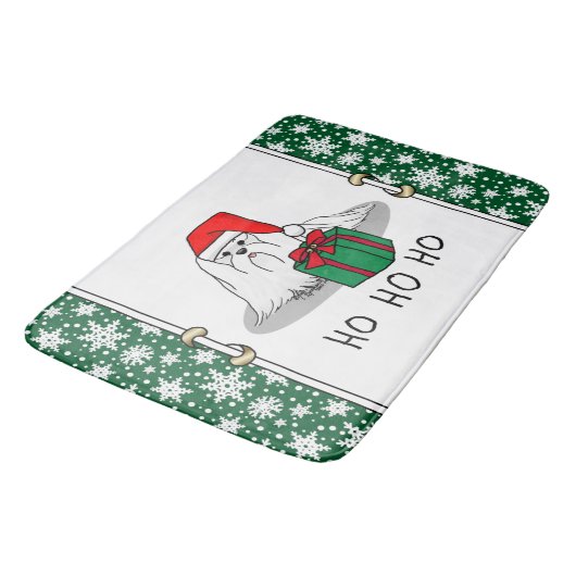 Tapis De Bain Noël Santa Hat Maltese Chien mignonne Drôle (Angle)