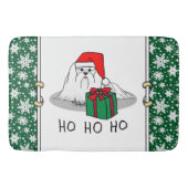 Tapis De Bain Noël Santa Hat Maltese Chien mignonne Drôle (Devant)