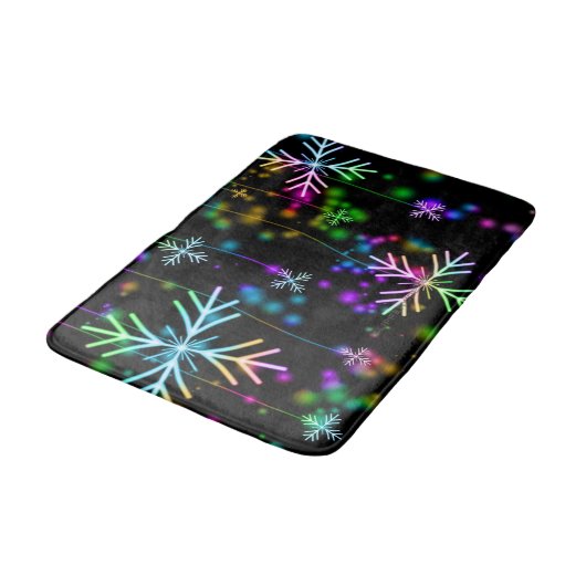 Tapis De Bain Noël tomber diverses couleurs néon flacons de neig (Angle)